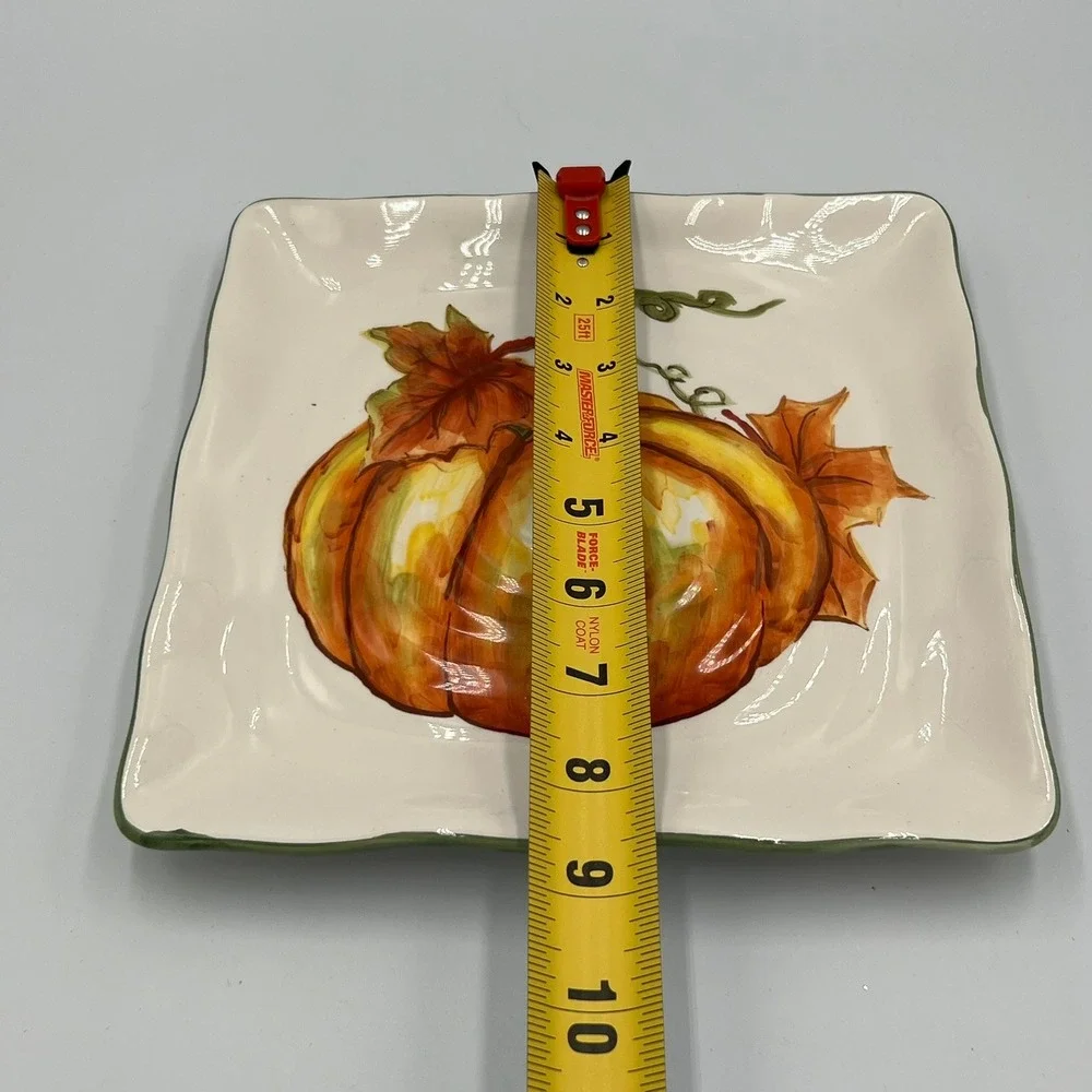 Maxcera Pumpkin Salad Plates Unisex 8.25in Cream NWOT Fall Harvest